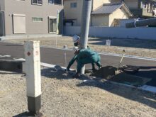 池島分譲地内に電柱が建ちました！